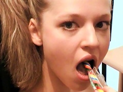 19yo Schoolgirl Britney Masturbates With Her Pink Dildo