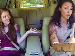 19yo A Sexy Milf Seduces A Younger Chick And Fucks Her In The Car